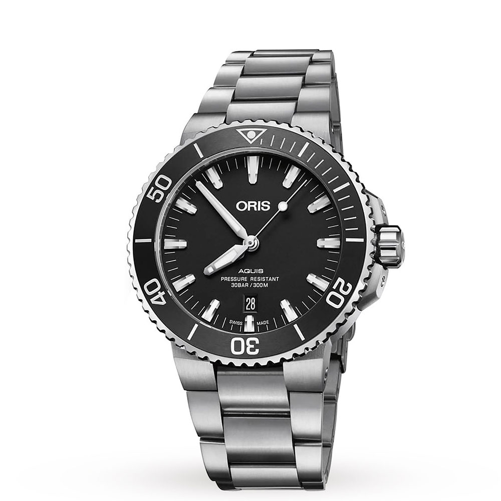Oris aquis date sale black