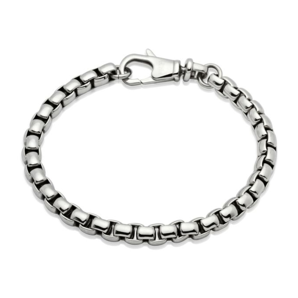 FCZDQ Men's Stainless Steel Cuban Link Bracelet - Heavy Fashion Jewelry With Square Buckle - View #4