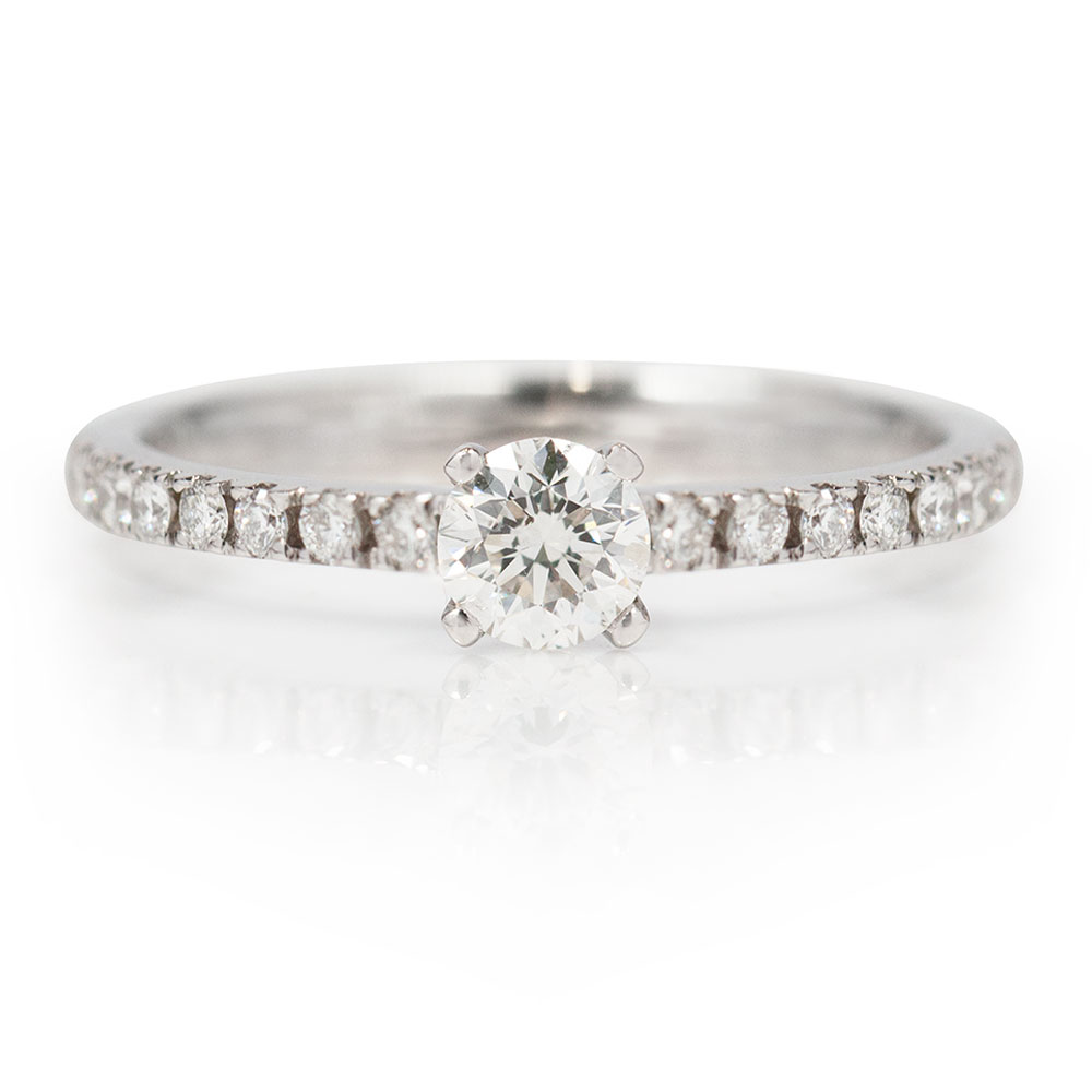 18ct 0.27ct Brilliant Cut Solitaire With Diamond Set Shoulders