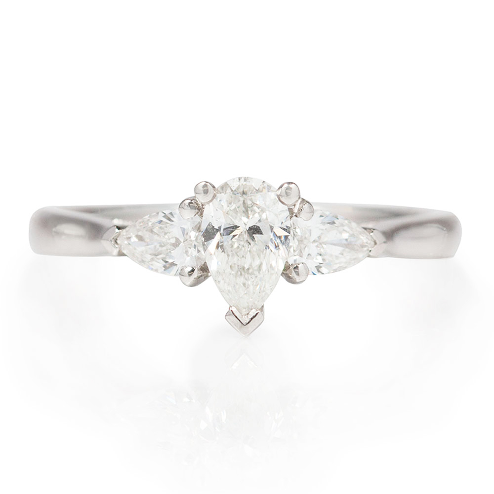 Pear Shaped Wedding Ring, Teardrop 5 Carat Engagement Ring, CZ Promise Ring