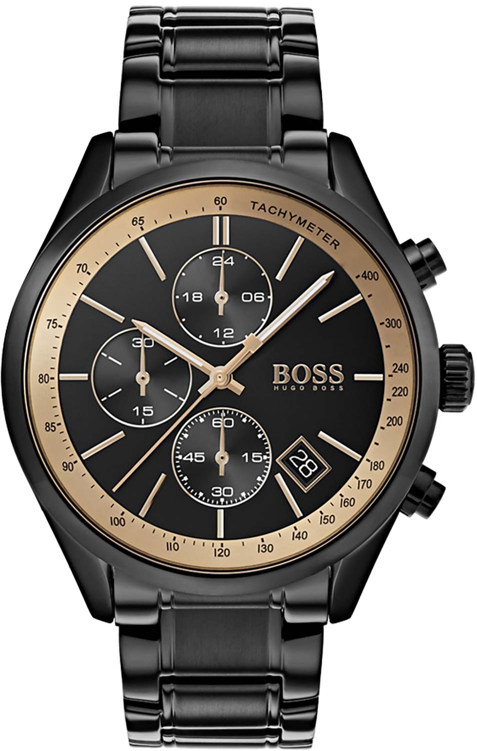 hugo boss grand prix gq black chronograph men's watch