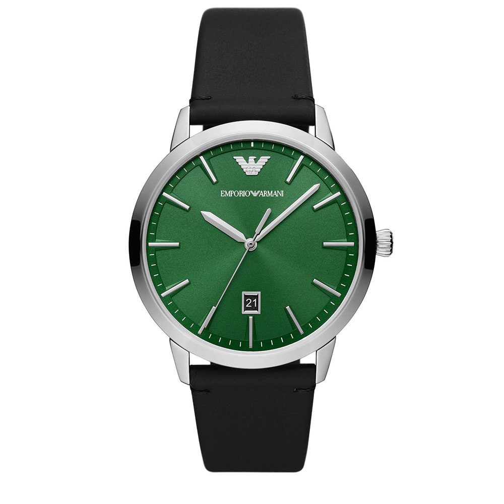 Emporio Armani Ruggero 43mm Steel Green Dial Quartz Strap Watch