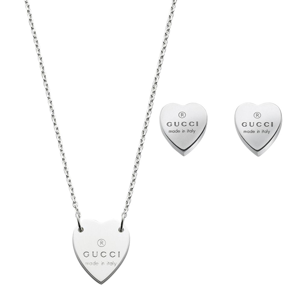 Gucci Trademark Heart Necklace & Earring Set | Peter Jackson