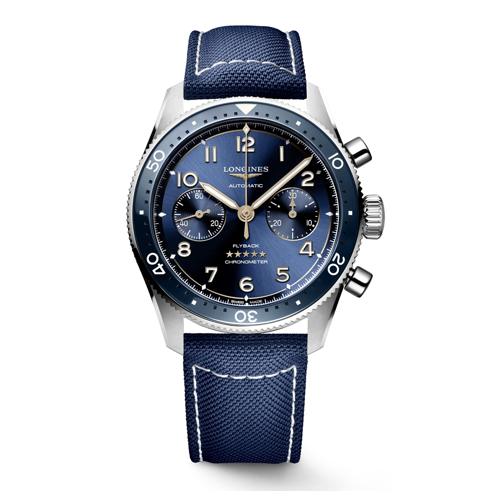 Longines Spirit Flyback Blue Mens Chronograph Watch Peter