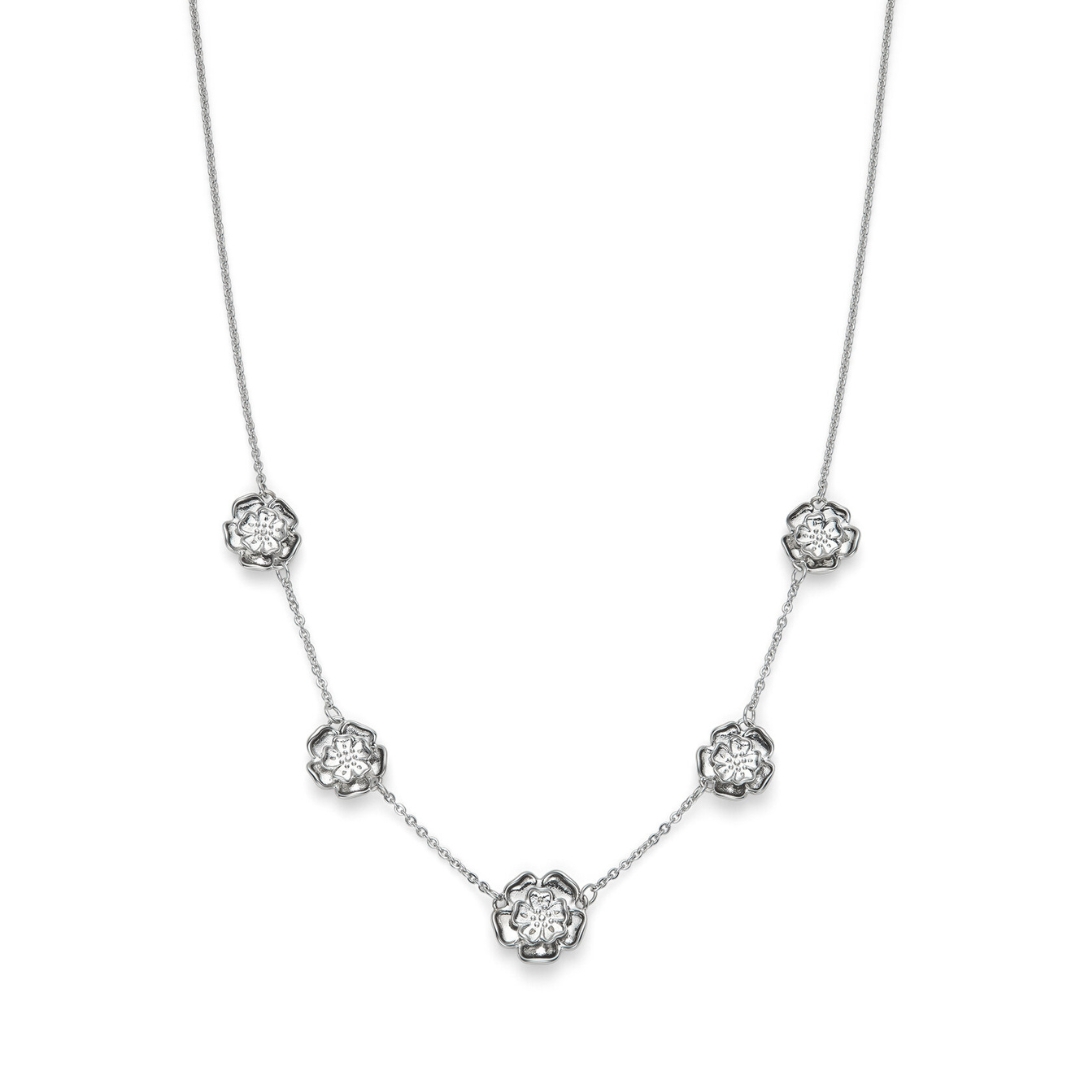 Olivia Burton Signature Tudor Rose Silver Necklace | Peter Jackson