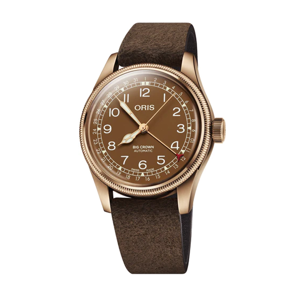 Oris Big Crown Pointer Date Bronze Leather Strap Watch Peter Jackson