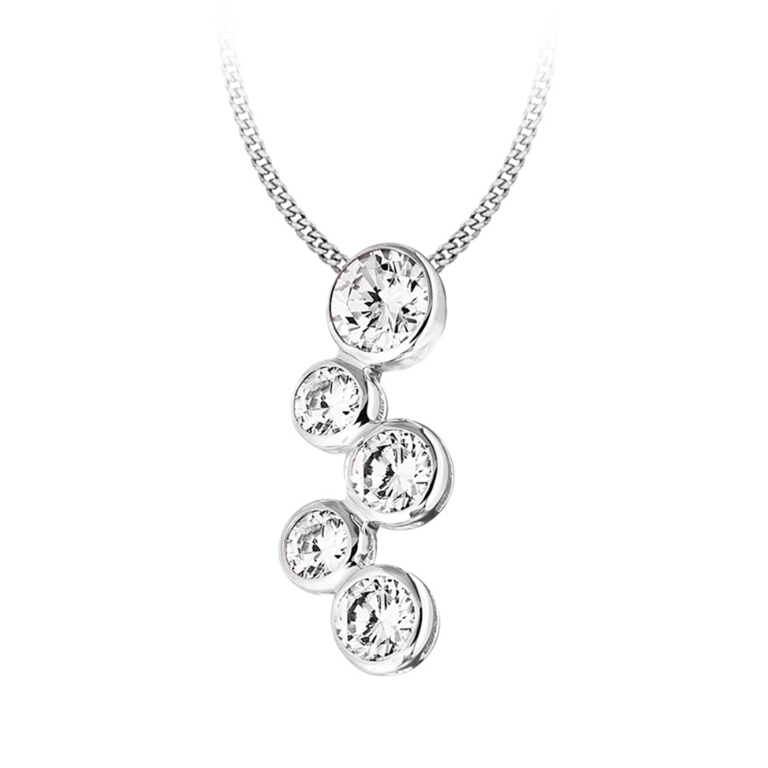 Sterling Silver Cubic Zirconia Bubble Necklace | Peter Jackson