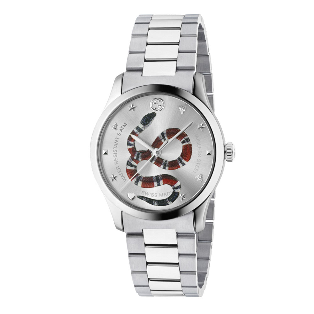 Gucci G-Timeless Snake Dial Bracelet Watch|YA1264076|Official 
