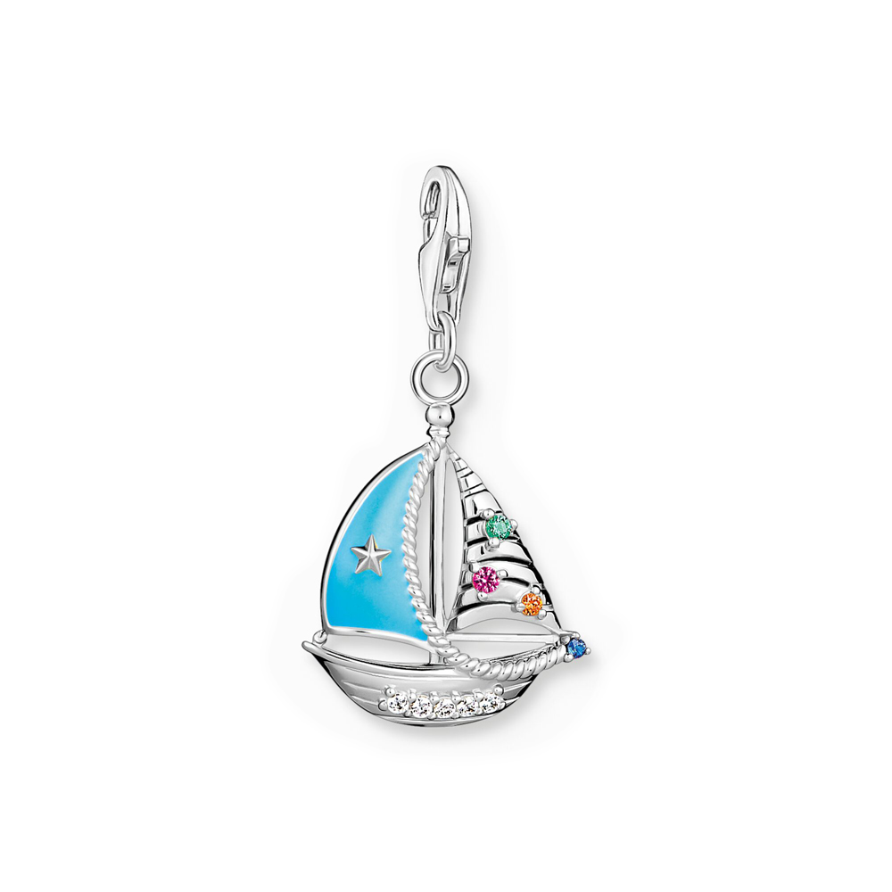 Thomas Sabo Silver Multi Stone Set Sailboat Charm Peter Jackson