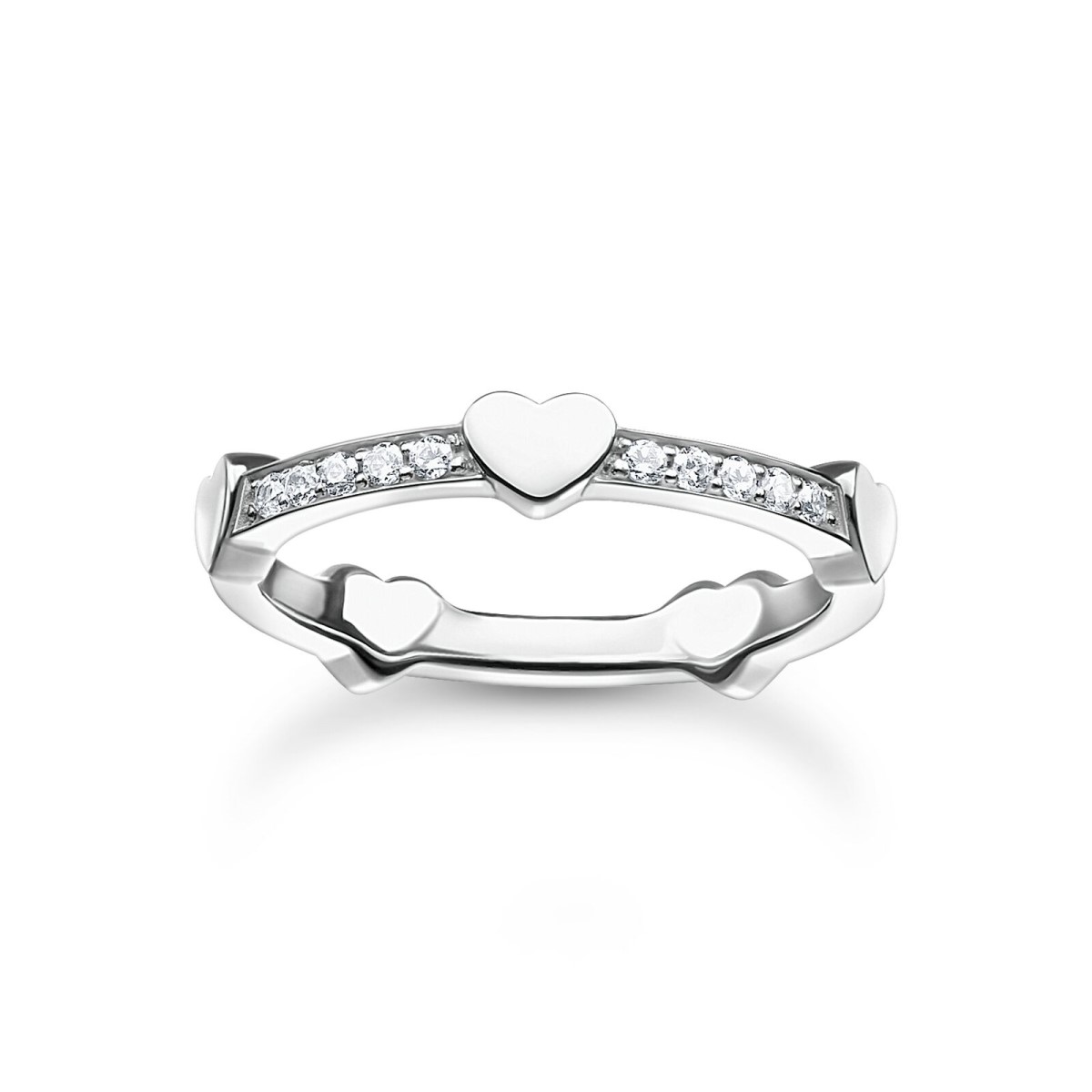 Thomas Sabo ring witte steen verguld zilver TR2312 414 14 48