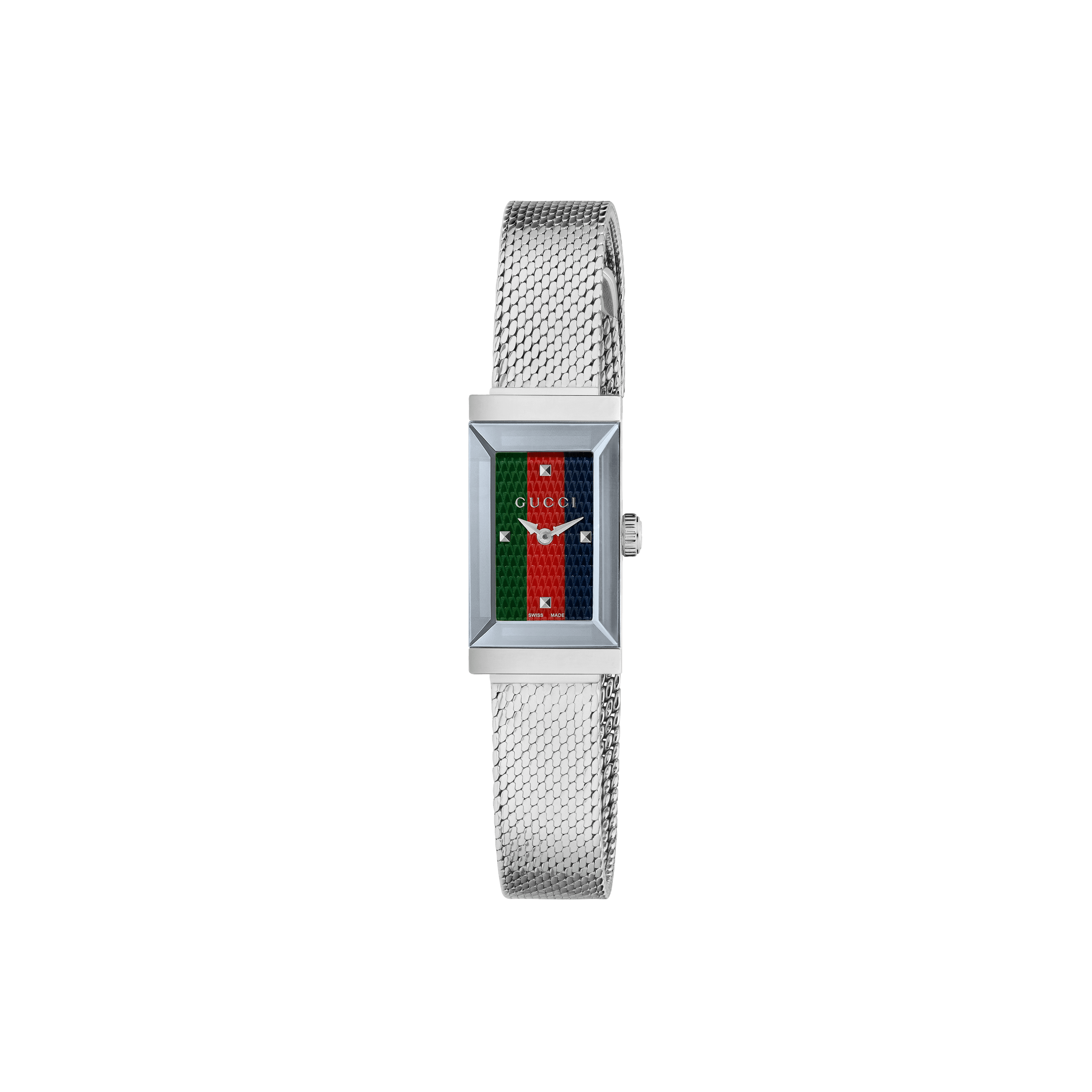 Gucci G-Frame green/red/blue Mesh Bracelet Watch | YA147510 