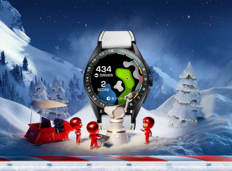 TAG Heuer Golf Connected watch in a festive setting 