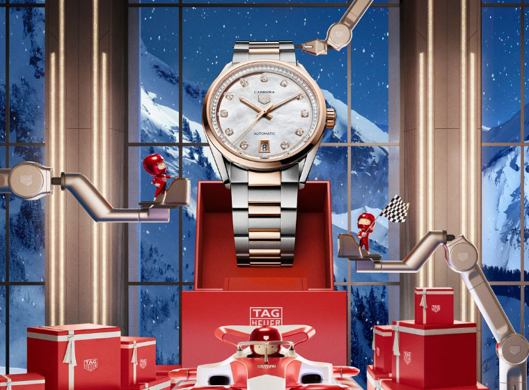 ladies Carrera watch with a festive background 