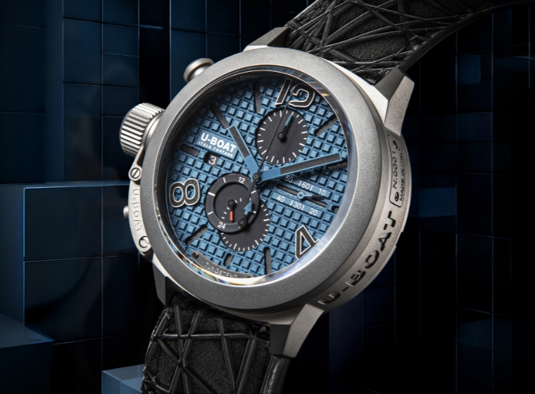 U-Boat Grey and Blue Classico Watch