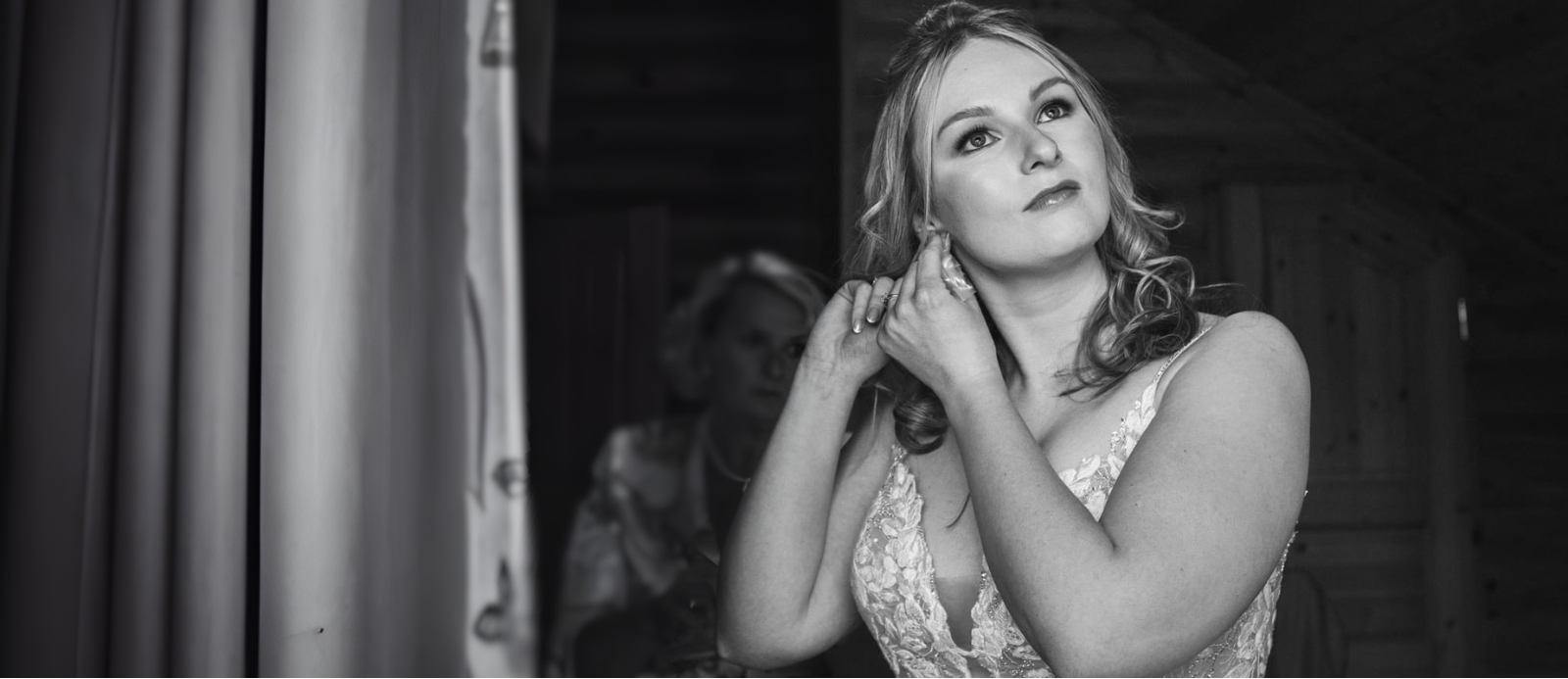 Couple close up with engagement ring