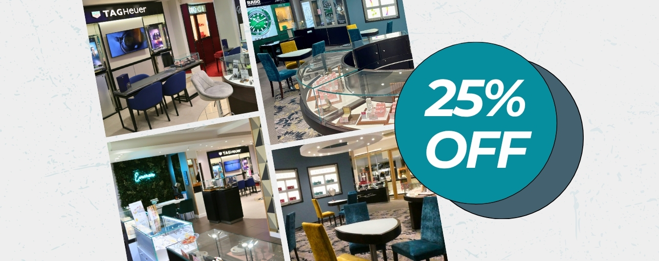 Lady in Christmas jumper sat in front of Christmas tree peeping in gift bag