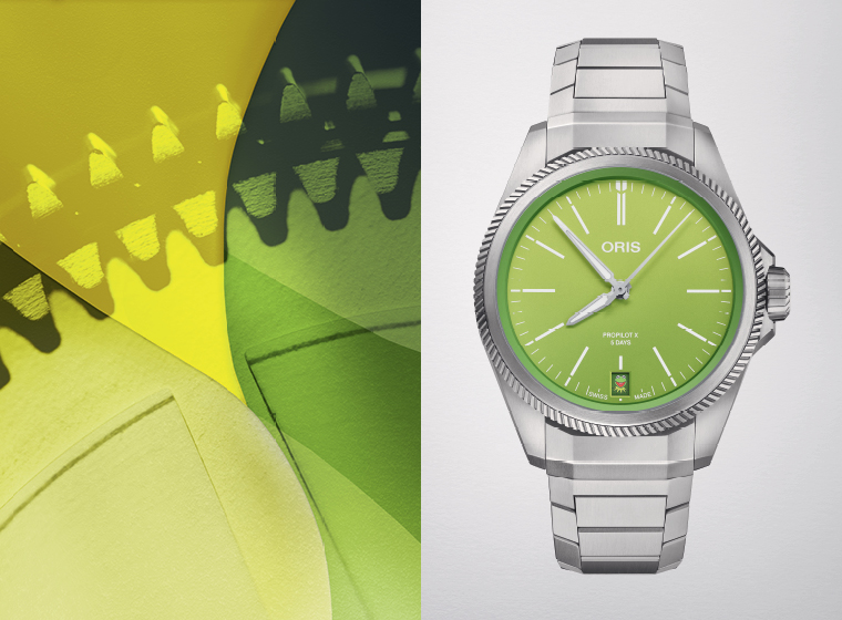 Oris PRX 400 Green Kermit watch