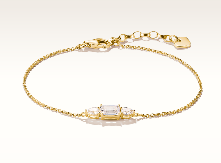 gold thomas sabo bracelet with white stones in a flower motif 