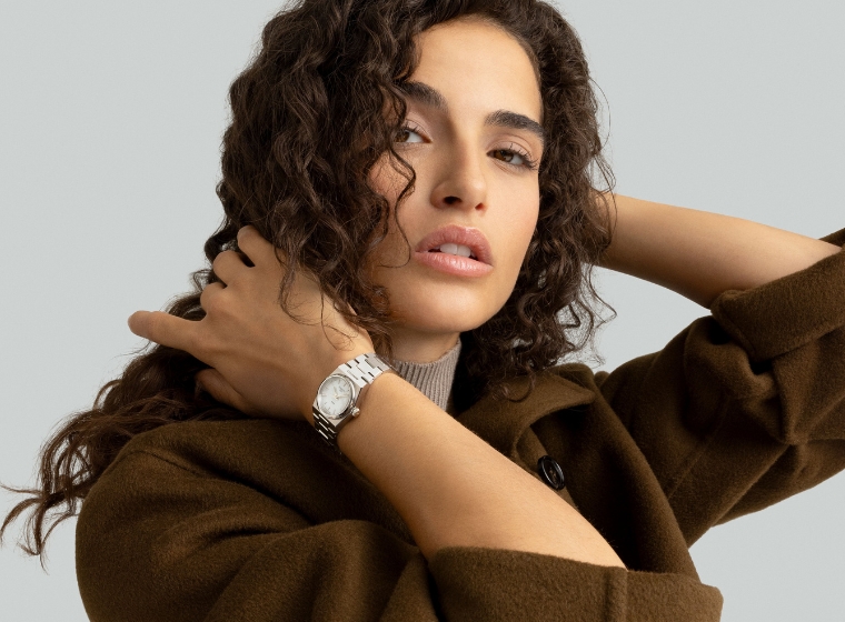 Lady wearing tissot watch 